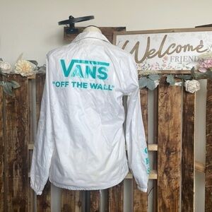 Vans off the wall jacket lightweight white button coat comfy Cush high school M